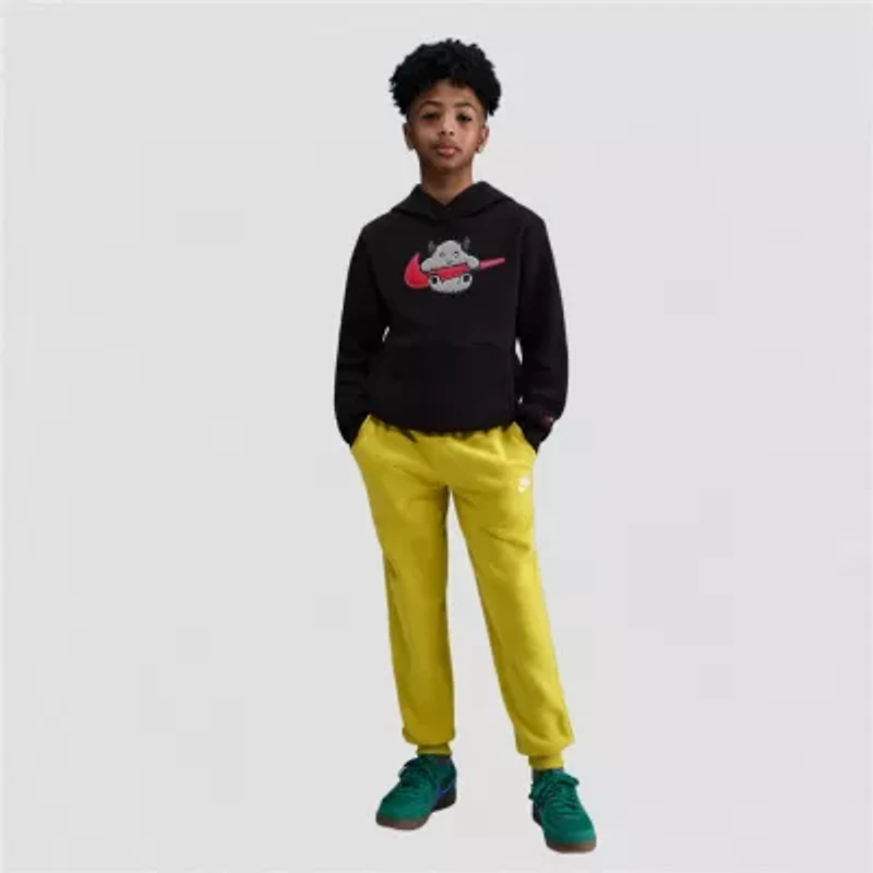 Nike Club Big Kid Unisex Long Sleeve Fleece Active Hoodie