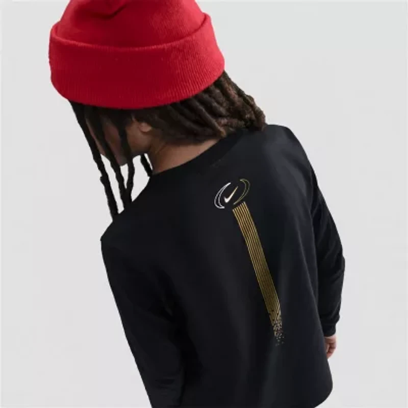 Nike Futura Big Kid Unisex Crew Neck Long Sleeve Regular Fit Graphic T-Shirt