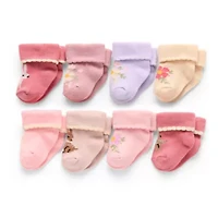 Mini Organics BY NEW YORK Baby Girls 8 Pair Crew Socks