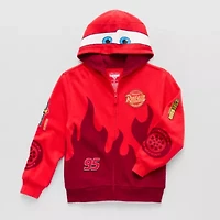 Disney Collection Little & Big Kid Boys Long Sleeve Embroidered Cars Fleece Zipper Hoodie