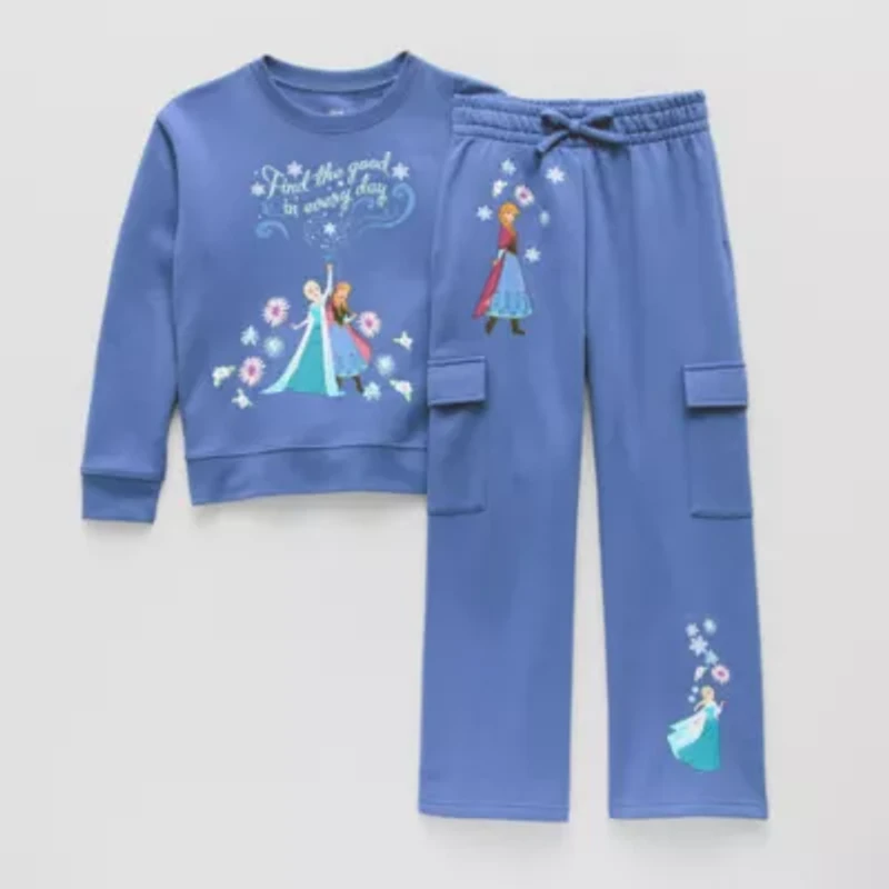 Disney Collection Little & Big Kid Girls Anna Elsa 2-pc. Pant Set