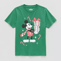 Disney Collection Little & Big Kid Boys Crew Neck Short Sleeve Mickey Mouse Graphic T-Shirt