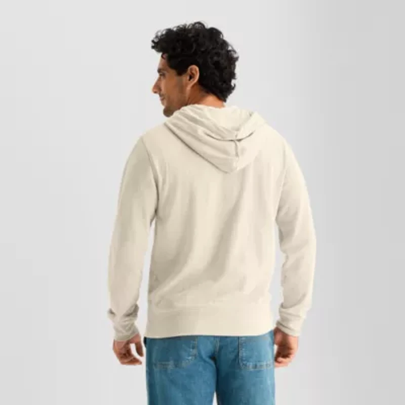 St. John's Bay Pique Mens Long Sleeve Fleece Hoodie