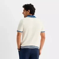 Stafford Johnny Collar Mens Short Sleeve Pullover Sweater