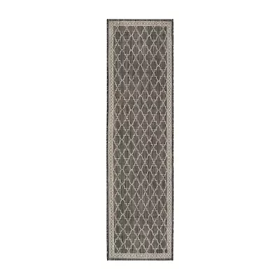 Safavieh Courtyard Collection Keeley Geometric Indoor/Outdoor Runner Rug