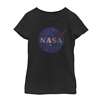 Little & Big Kid Girls Crew Neck Short Sleeve Regular Fit NASA Graphic T-Shirt