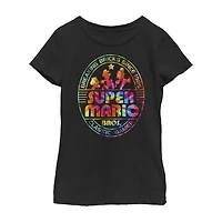 Little & Big Kid Girls Crew Neck Short Sleeve Regular Fit Super Mario Graphic T-Shirt