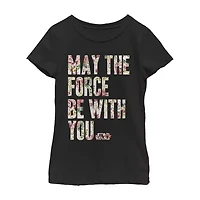 Little & Big Kid Girls Crew Neck Short Sleeve Regular Fit Star Wars Graphic T-Shirt
