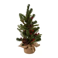 Kurt Adler 24-Inch Red Berries And Pinecones Tree 2 Foot Christmas Tree