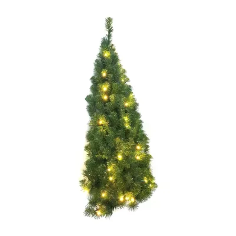 Kurt Adler 4-Foot Pre-Lit Norway Pine Led Wall Tree 4 Foot Pine Christmas Tree