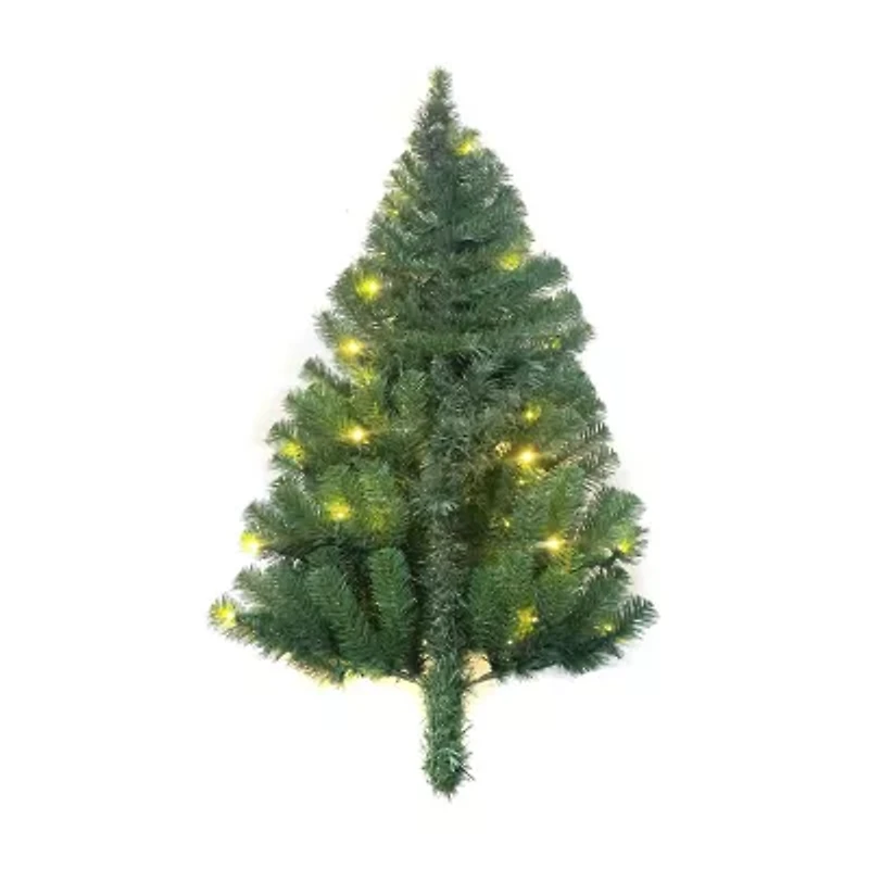 Kurt Adler 4-Foot Pre-Lit Norway Pine Led Wall Tree 4 Foot Pine Christmas Tree