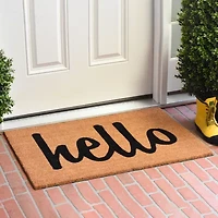 Calloway Mills Hello Coir Outdoor Rectangular Doormat