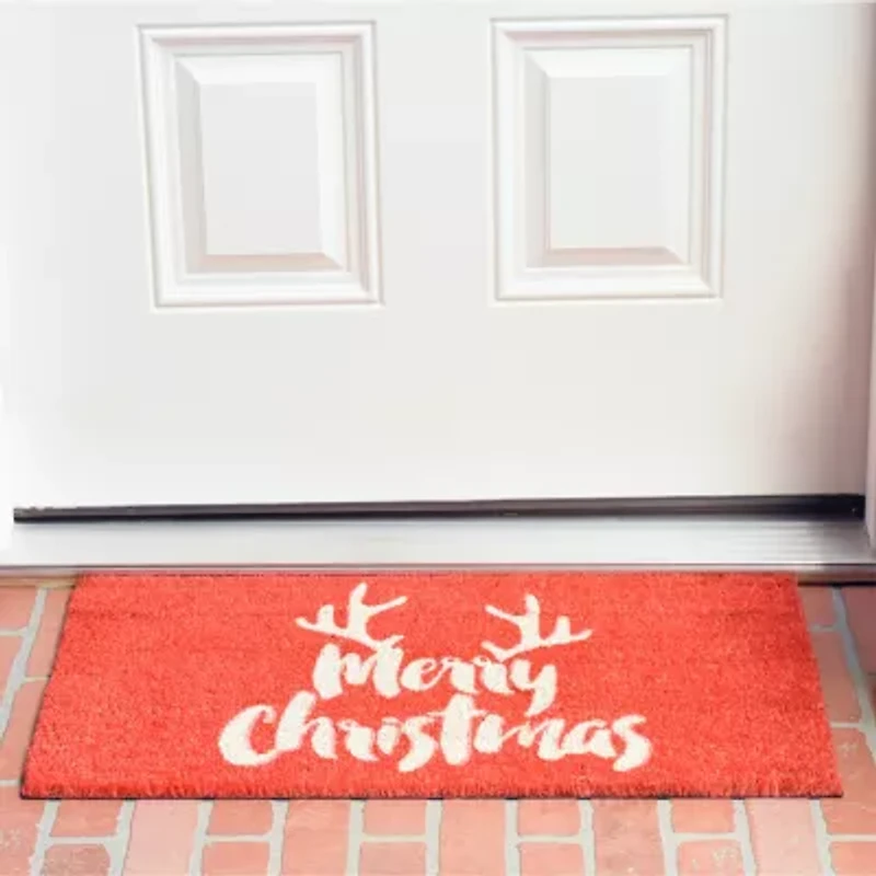 Calloway Mills Christmas Antlers Outdoor Rectangular Doormat