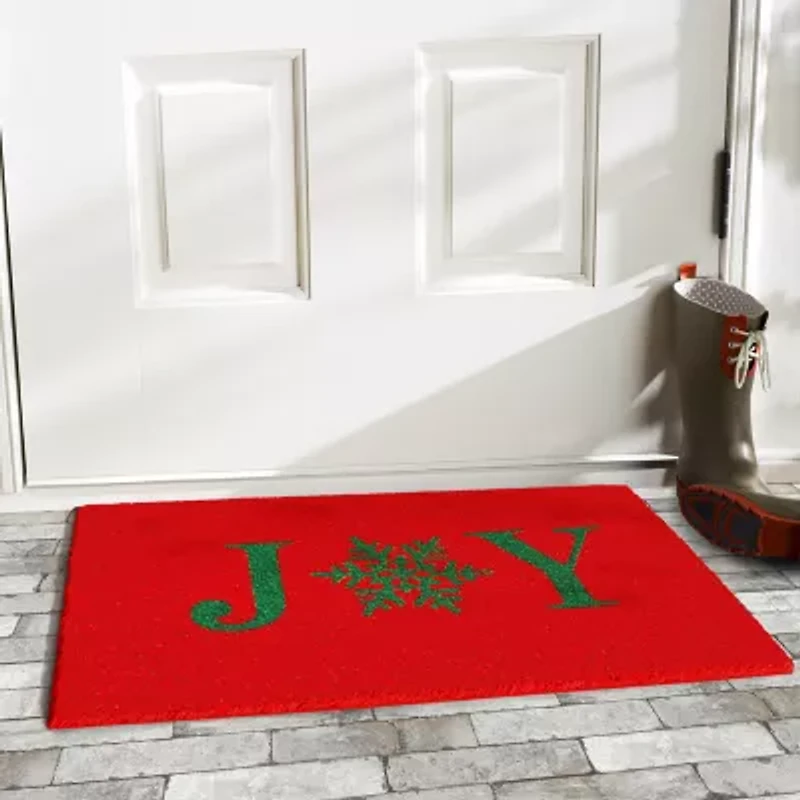 Calloway Mills Snowflake Joy Outdoor Rectangular Doormat