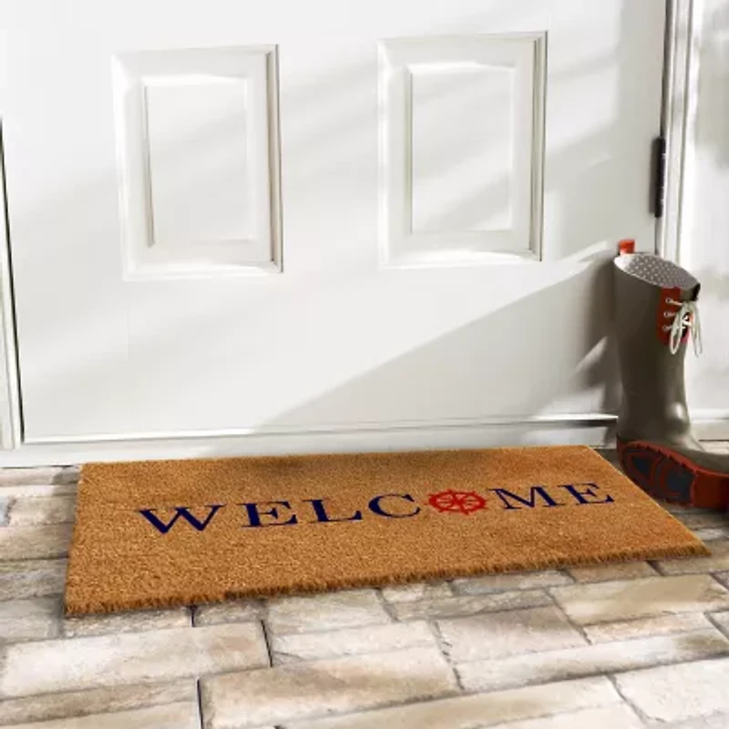 Calloway Mills Ships Wheel Welcome Outdoor Rectangular Doormat