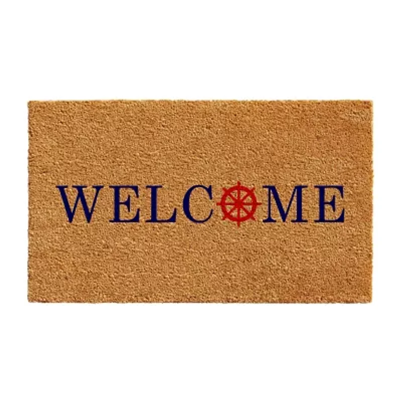 Calloway Mills Ships Wheel Welcome Outdoor Rectangular Doormat