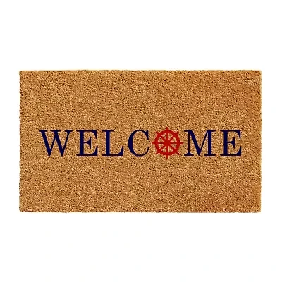 Calloway Mills Ships Wheel Welcome Outdoor Rectangular Doormat