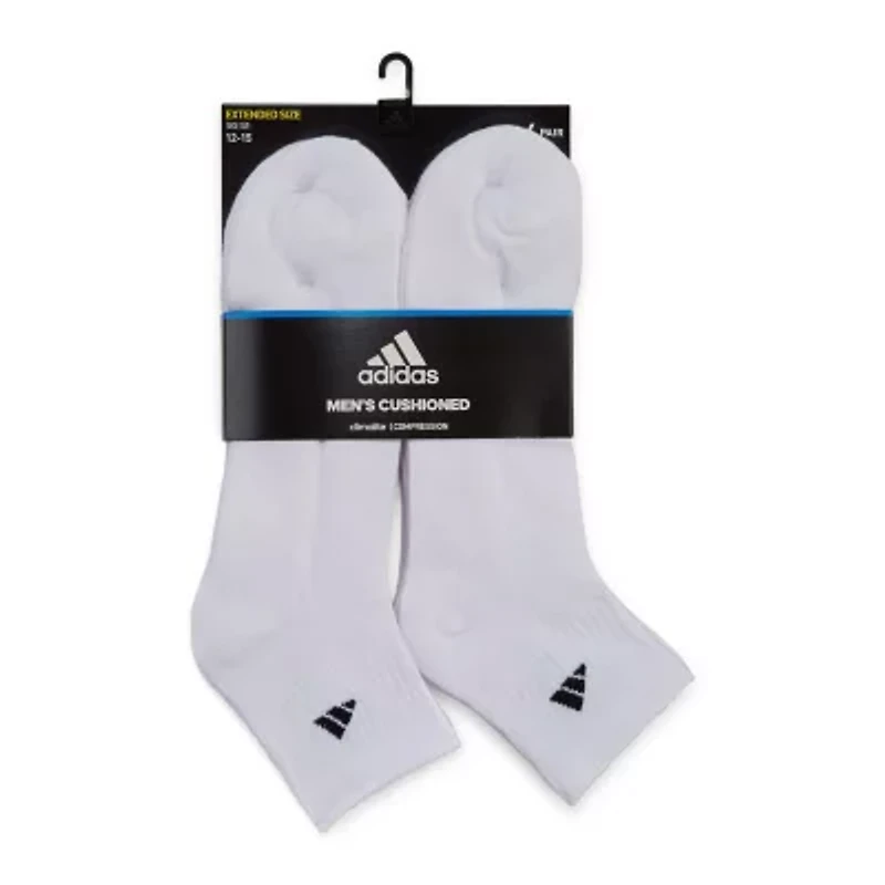 adidas Mens Multi-Pack 6 Pair Big and Tall Quarter Ankle Socks