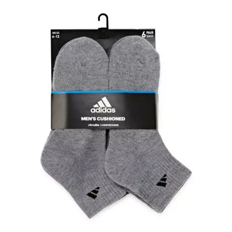 adidas Mens 6 Pair Quarter Ankle Socks