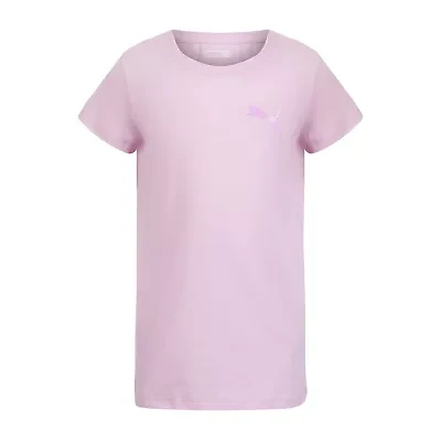 PUMA Big Kid Girls Crew Neck Short Sleeve Regular Fit Graphic T-Shirt