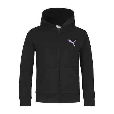 PUMA Big Kid Girls Long Sleeve Fleece Zipper Active Hoodie