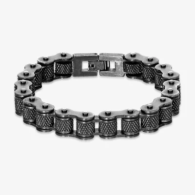 Mens Stainless Steel 9 Inch Solid Link Chain Bracelet
