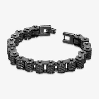 Mens Stainless Steel 9 Inch Solid Link Chain Bracelet