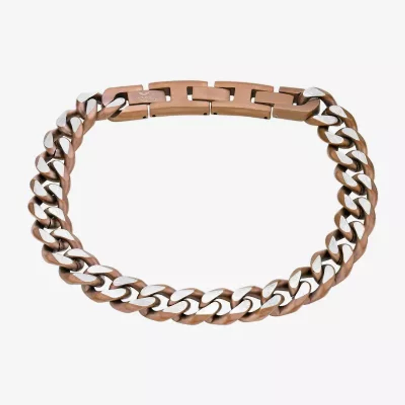 Mens Stainless Steel Inch Solid Curb Chain Bracelet