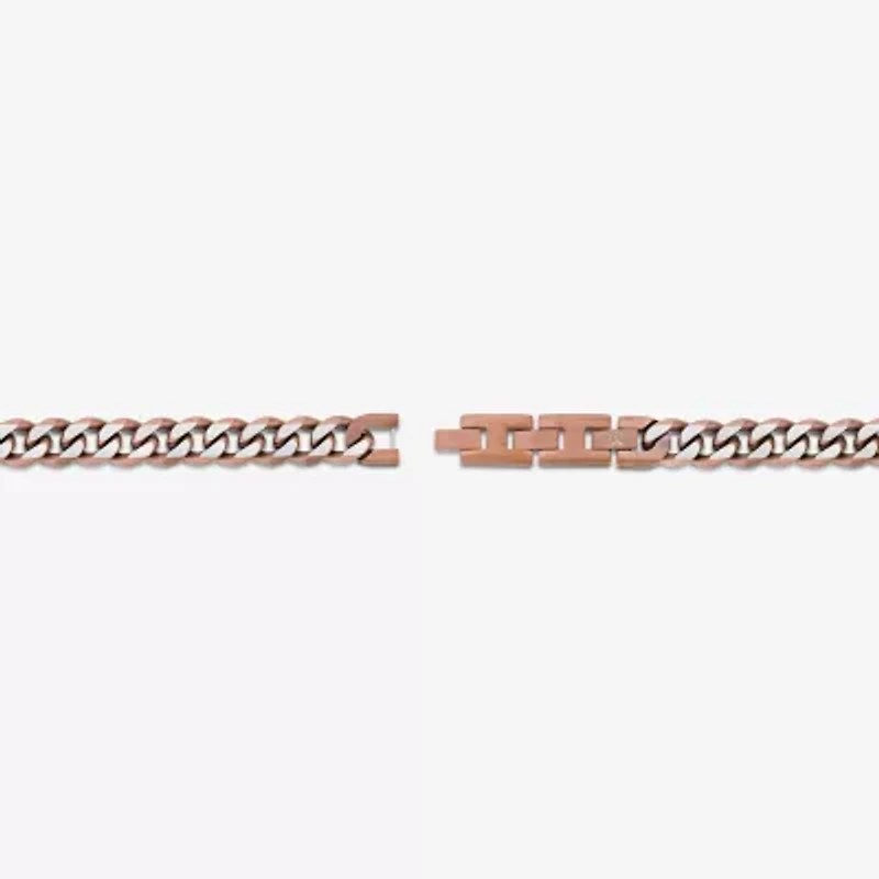 Mens Stainless Steel Inch Solid Curb Chain Bracelet