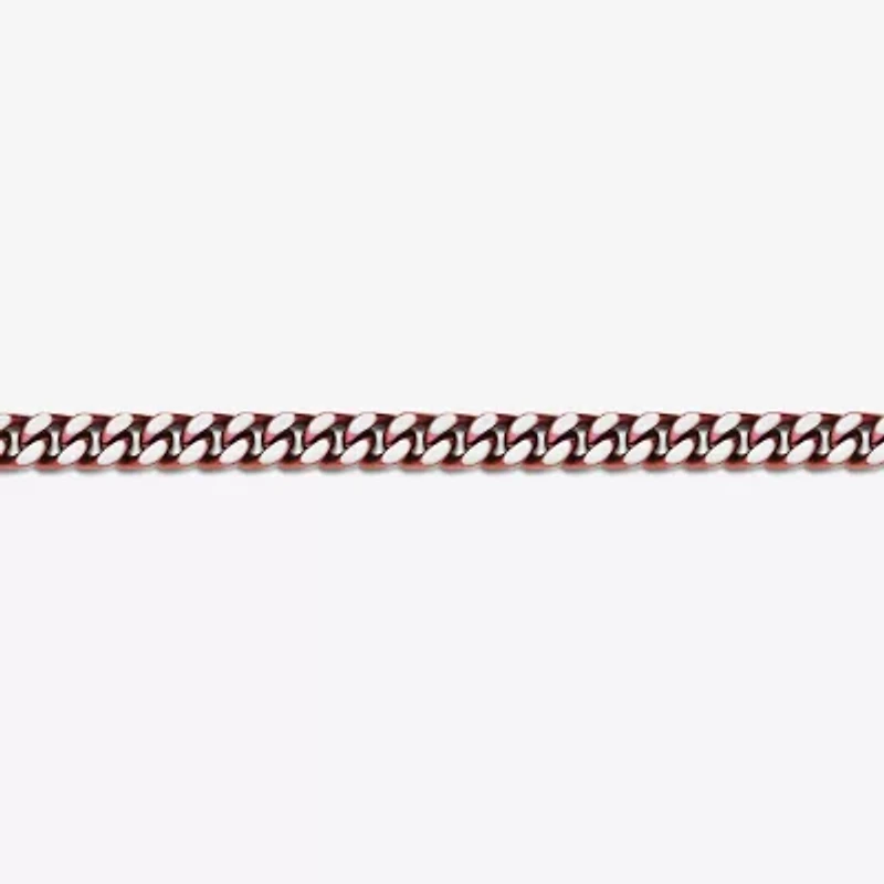 Mens Stainless Steel Solid Curb Chain Bracelet