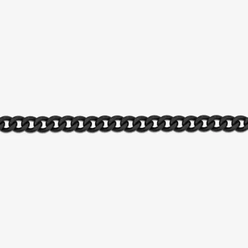 Mens Stainless Steel Solid Curb Skull Chain Bracelet