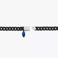 Mens Stainless Steel Solid Curb Skull Chain Bracelet