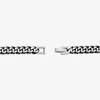 Mens Stainless Steel 8 1/2 Inch Solid Curb Skull Chain Bracelet