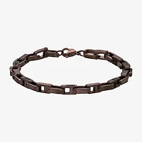 Mens Stainless Steel 8 1/2 Inch Solid Link Chain Bracelet