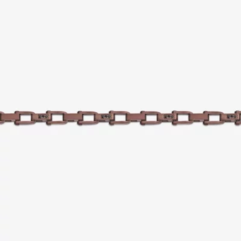 Mens Stainless Steel 8 1/2 Inch Solid Link Chain Bracelet