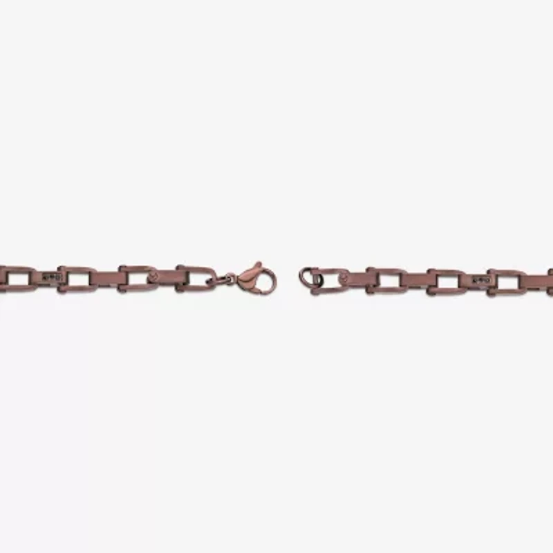 Mens Stainless Steel 8 1/2 Inch Solid Link Chain Bracelet
