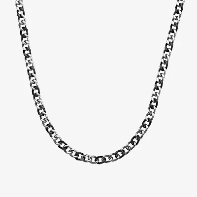 Mens Stainless Steel 24 Inch Curb Chain Necklace