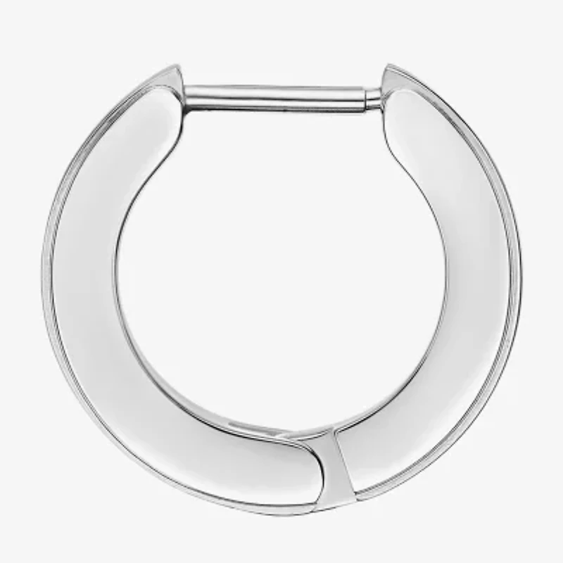 Mens Cubic Zirconia Stainless Steel 14mm Single Earring