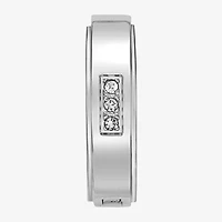 Mens Cubic Zirconia Stainless Steel 14mm Single Earring
