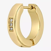 Mens Cubic Zirconia Stainless Steel 14mm Single Earring