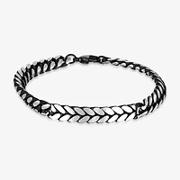 Mens Stainless Steel 8 1/2 Inch Solid Curb Id Bracelet