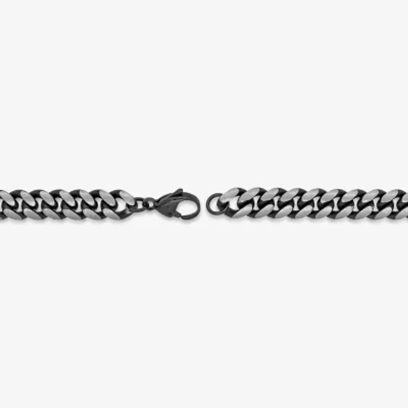 Mens Stainless Steel 8 1/2 Inch Solid Curb Id Bracelet