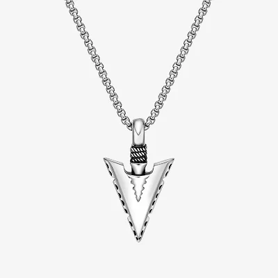 Mens Stainless Steel 24 Inch Pendant Necklace