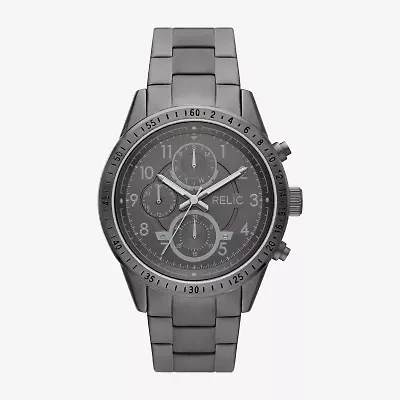 Relic By Fossil Mahoney Mens Multi-Function Gray Stainless Steel Strap Watch Zr15982