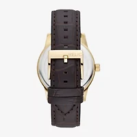 Relic By Fossil Rutherford Mens Multi-Function Brown Leather Strap Watch Zr15975