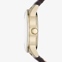 Relic By Fossil Rutherford Mens Multi-Function Brown Leather Strap Watch Zr15975