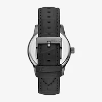Relic By Fossil Rutherford Mens Multi-Function Black Leather Strap Watch Zr15976