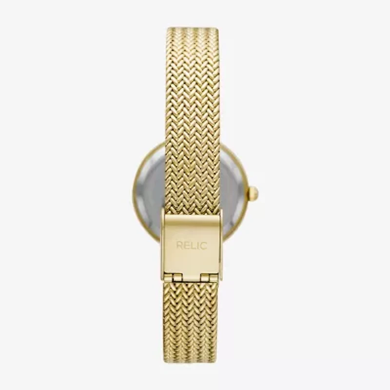 Relic By Fossil Savannah Womens Gold Tone Stainless Steel Bracelet Watch Zr34576