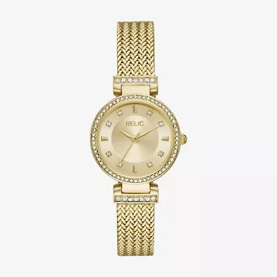 Relic By Fossil Savannah Womens Gold Tone Stainless Steel Bracelet Watch Zr34576