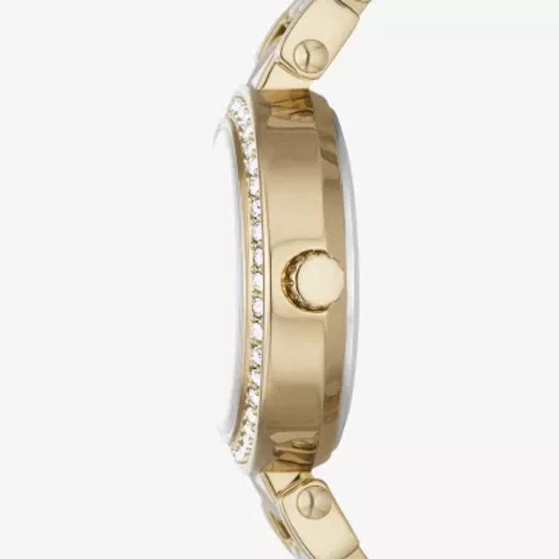 Relic By Fossil Anita Womens Crystal Accent Gold Tone Bracelet Watch Zr34627